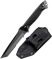 Vista 1 de Fixed Blade Knives Outdoor Duty Knife 440C Stainless Steel Survival Camping Knife with G10 Handle Waist Clip EDC Kydex Sheath