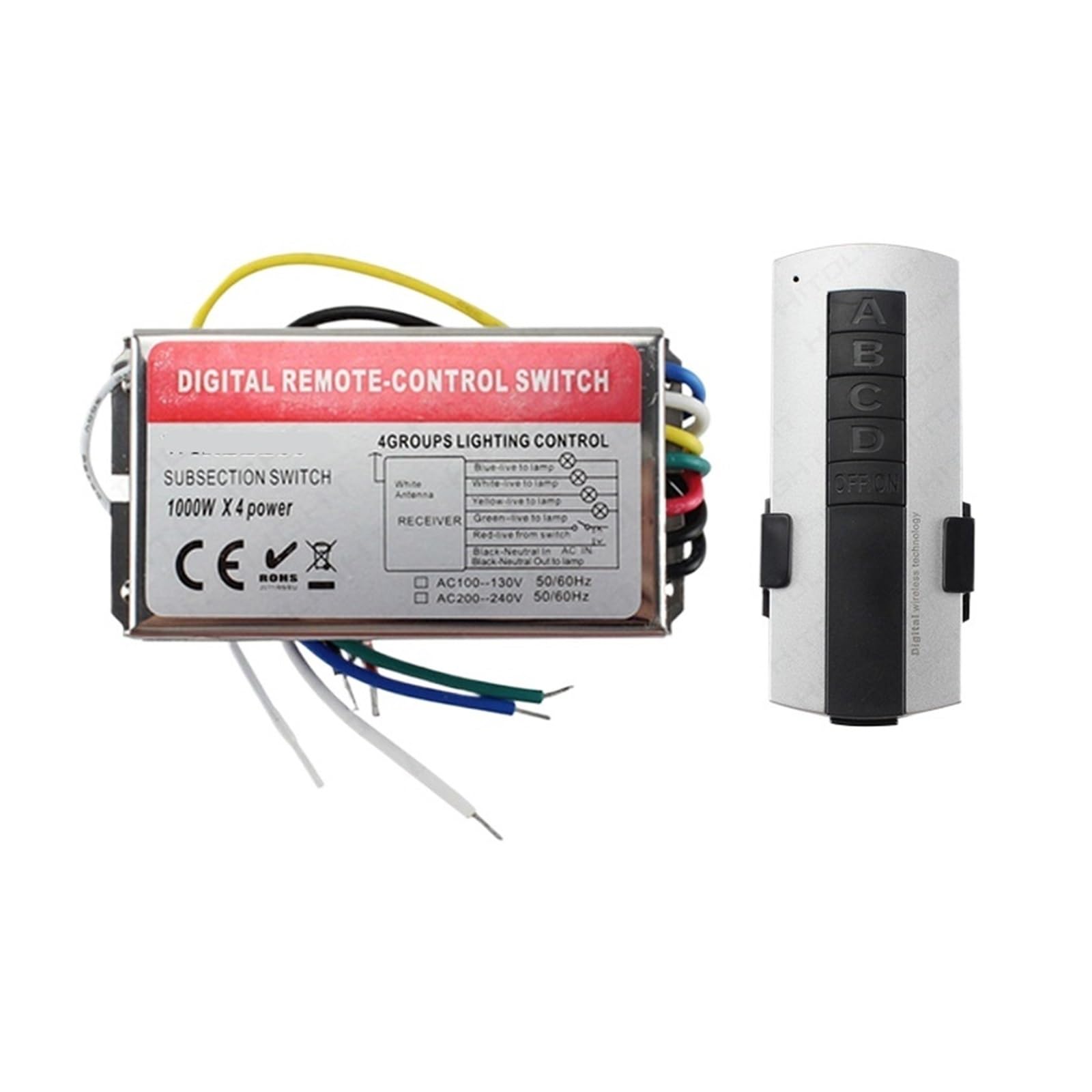 Controlador de interruptor remoto de 220V y 6 canales para iluminacion LED domestica