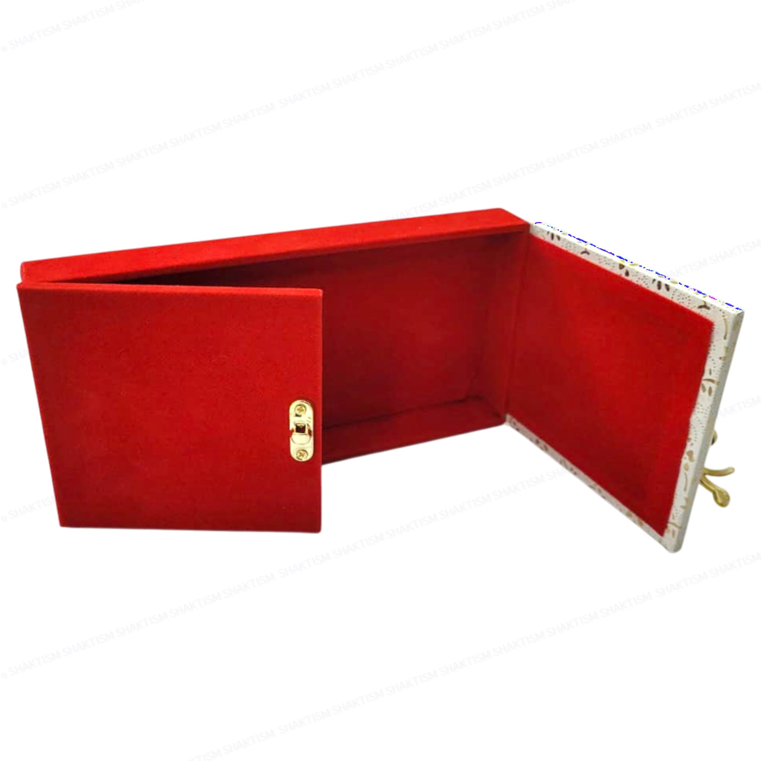 SHAKTISM Decorative Shagun Cash Gift Box for Money Gaddi, Sagan, Wedding & Festive Gifting, Jewellery Storage Box, Rectangle Shape, Premium Finish (Set of 1) (Red White Fatak) 1