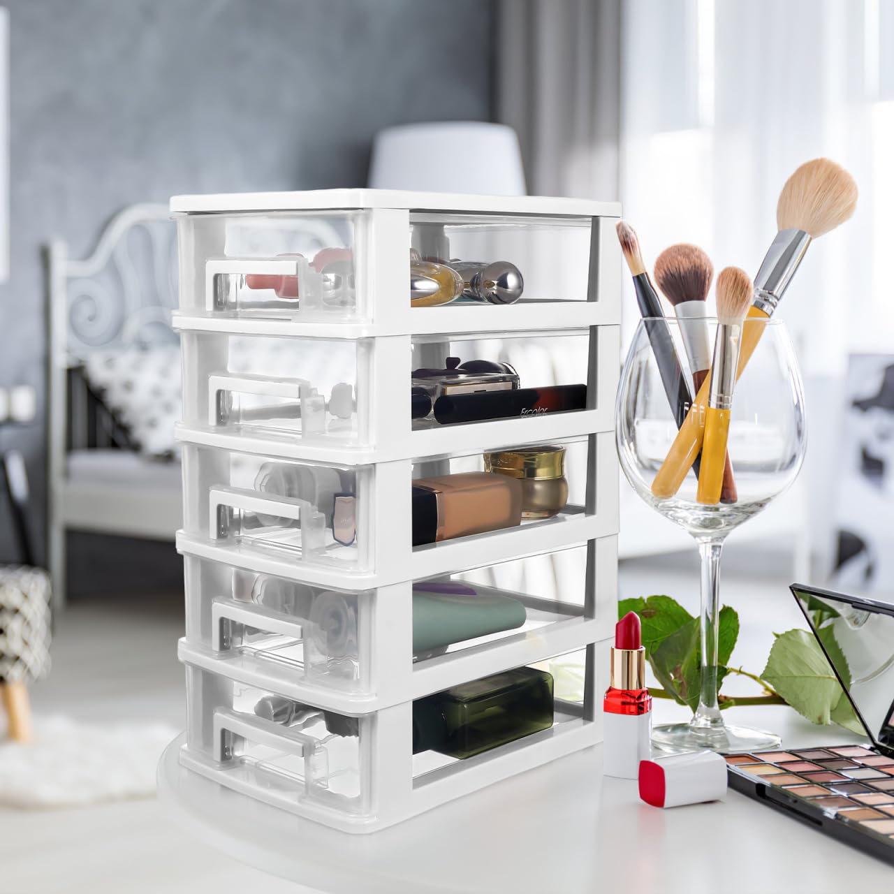 Amazon.com: Toddmomy Multifunctional 5-Drawer Plastic Storage