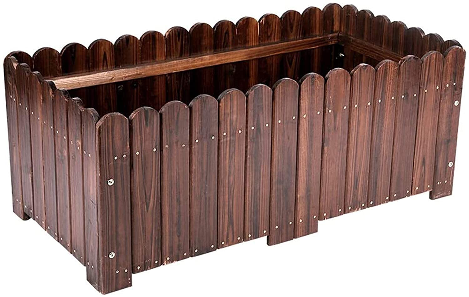 Fioriera da giardino rialzata con rack di stoccaggio, facile da montare, aiuola rialzata per verdure, vaso da fiori rettangolare per esterni, con foro di drenaggio, supporto per piante per piantare