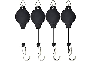4 PC Plant Pulley with 4 PCS Metal Ceiling Plant Hooks