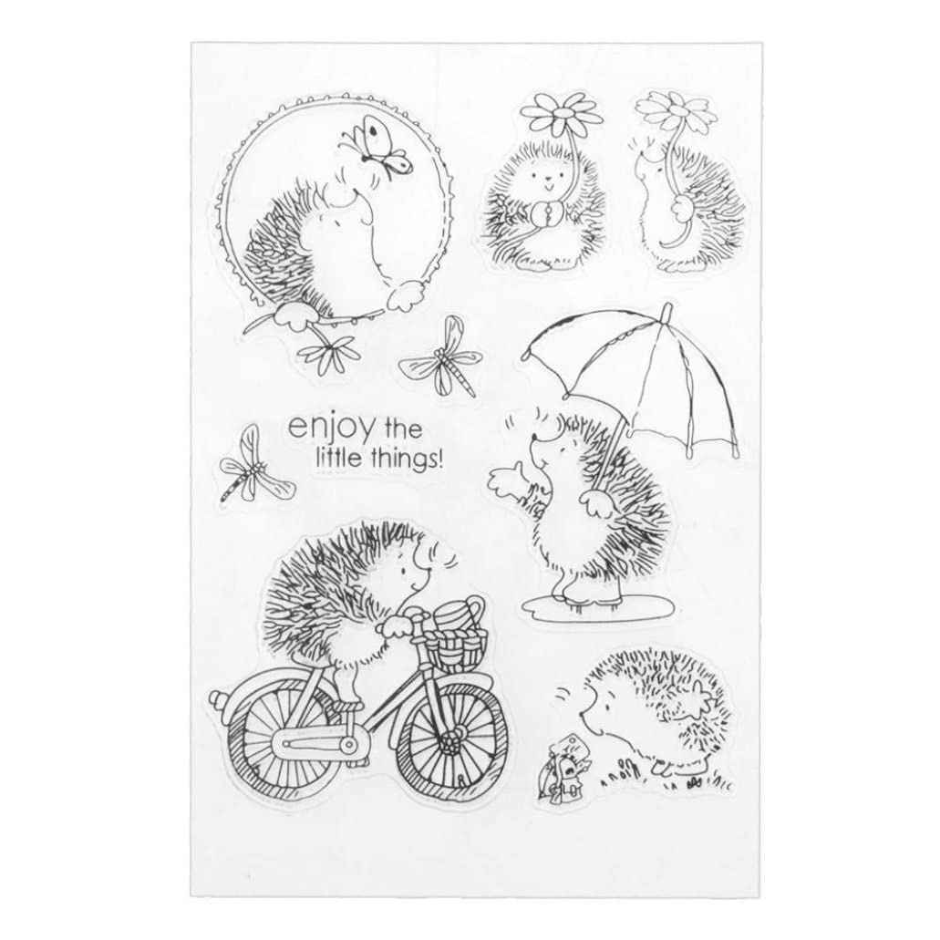 Clear Hedgehog Stamp, Silicone Transparent, for Card Making & Scrapbook