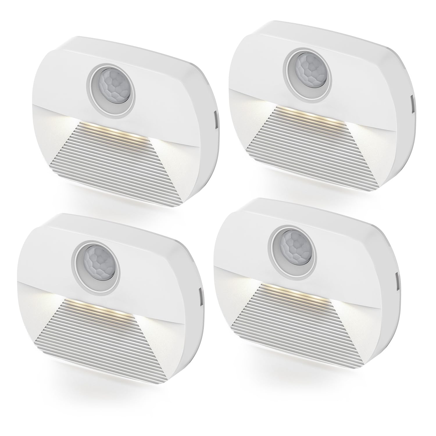 LED Motion Sensor Lights Indoors, 4000K Natural White Stick-On Night Light, Auto Motion Sensor Night Light for Stair, Toilet, Hallway, Closet, Kitchen, Children's Room (4 Pack 4000K Natural White)
