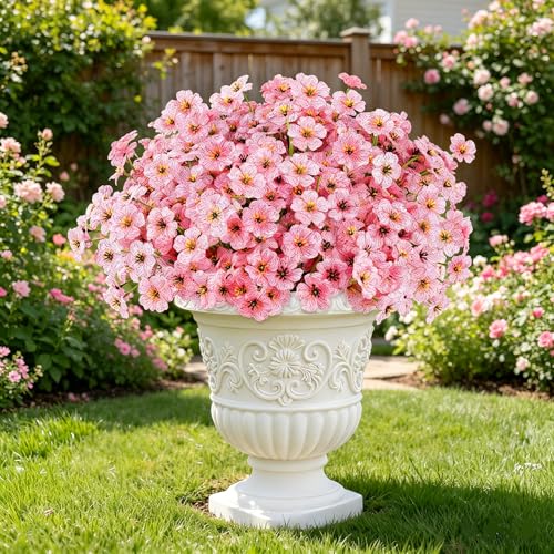 Image of AmyHomie 20 PCS Artificial Flowers for Outdoors, UV Resistant Fake Plants