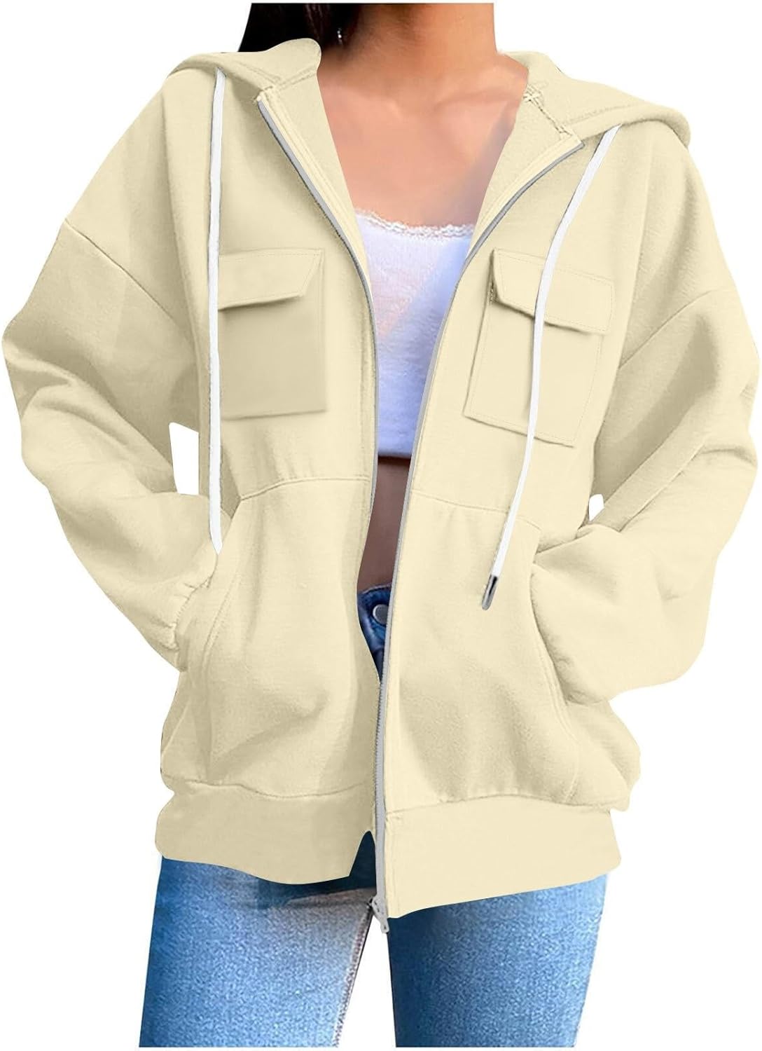 Zip Up Hoodie Women Y2K Long Sleeve Fall Jacket with Pocket 2025 Lightweight Comfort Travel Hoodie Sweatshirts