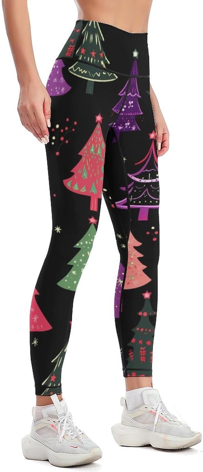 Christmas Tree Womens Workout Leggings High Waisted Tummy Control Yoga Pants