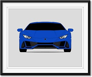 Lamborghini Huracan EVO LP 640-4 (2019-2020) Inspired Poster Print Wall Art Decor Handmade (Unframed)