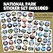 National Parks Stamp Book with Sticker Set: Passport-Sized National Park Book with Passport Stickers, Travel Planner, Map, and Parks Checklist Tracker