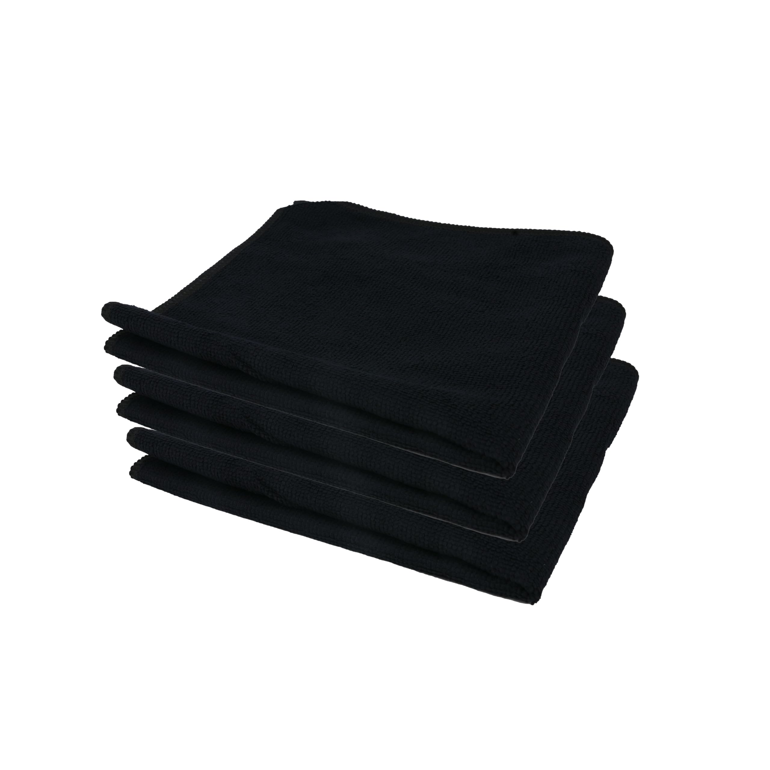 Microfiber Cleaning Cloth Pack of 3 40x40 cm 250 GSM Black Highly Absorbent, Lint & Scratch Free Towels for Car, Bike, Kitchen & Home Cleaning Reusable Microfibre Cloths-image-4
