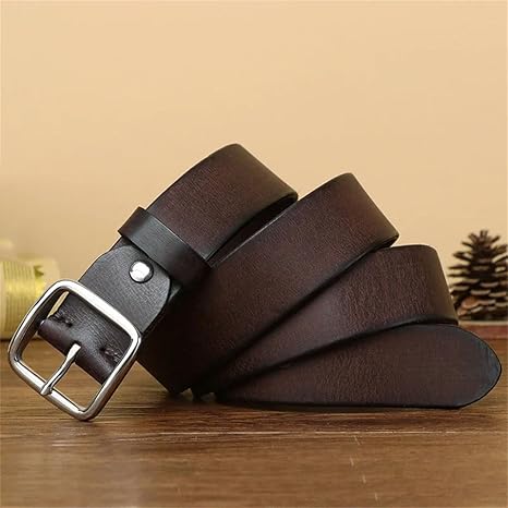 PACDE Western Cowboy Fiore In Pelle goffrata Uomini Cintura Moda Testa Elefante Fibbia Automatica Jeans Pantaloni Causali Cintura Uomo, Caffè Argento, for36-37waist size