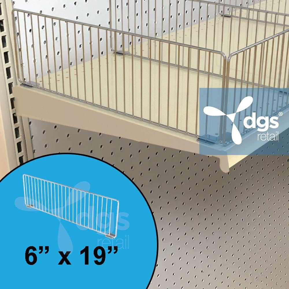DGS Retail Wire Divider for 19" D Lozier Gondola Shelves, Silver 6" H
