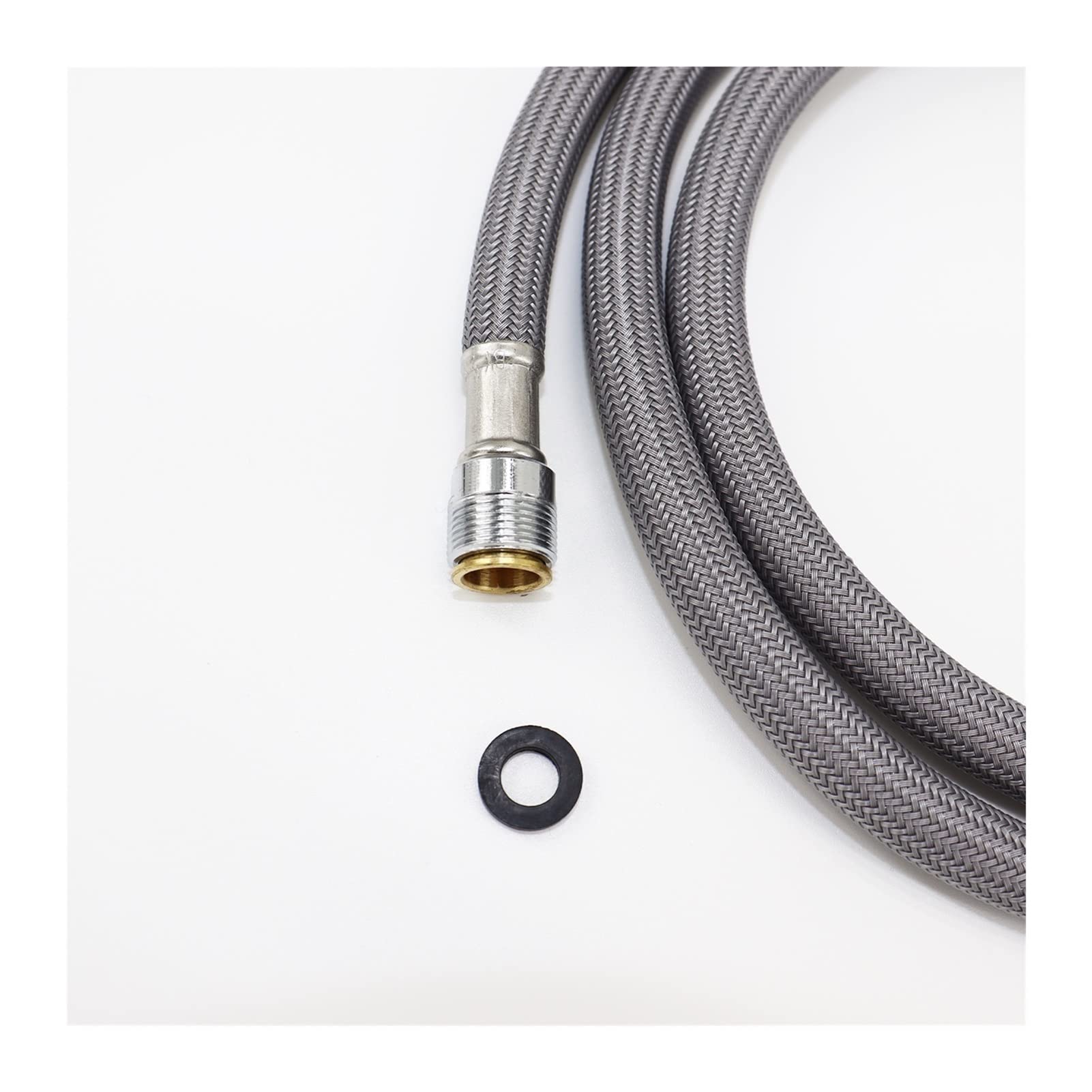 F1 / 2 M15 * 1 Nylon Intrecciato Flessibile Flessibile Rubinetto da Cucina Rubinetto Estraibile Tubo Movimento Motion Plumbing Tubo Idraulico Gel di silice Tubo Interno Grigio