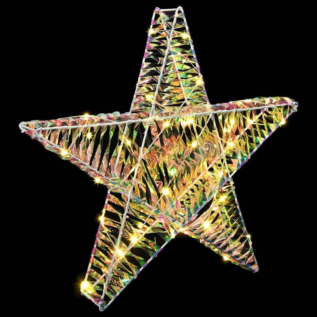 Estrella 3D con 50 ledes blanco cálido PET decoración navideña 55 x 52,5 x 9 cm alimentado por USB para interior y exterior festivo decoración de Adviento ventana salón