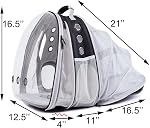Dual Expandable Cat Backpack Carrier Front & Back Extension Pet Backpack Carrier, Fit up to 20 lbs, Bubble Capsule Dog Backpack Travel, Hiking & Outdoor Backpack (CL-BLK, Dual Extension)