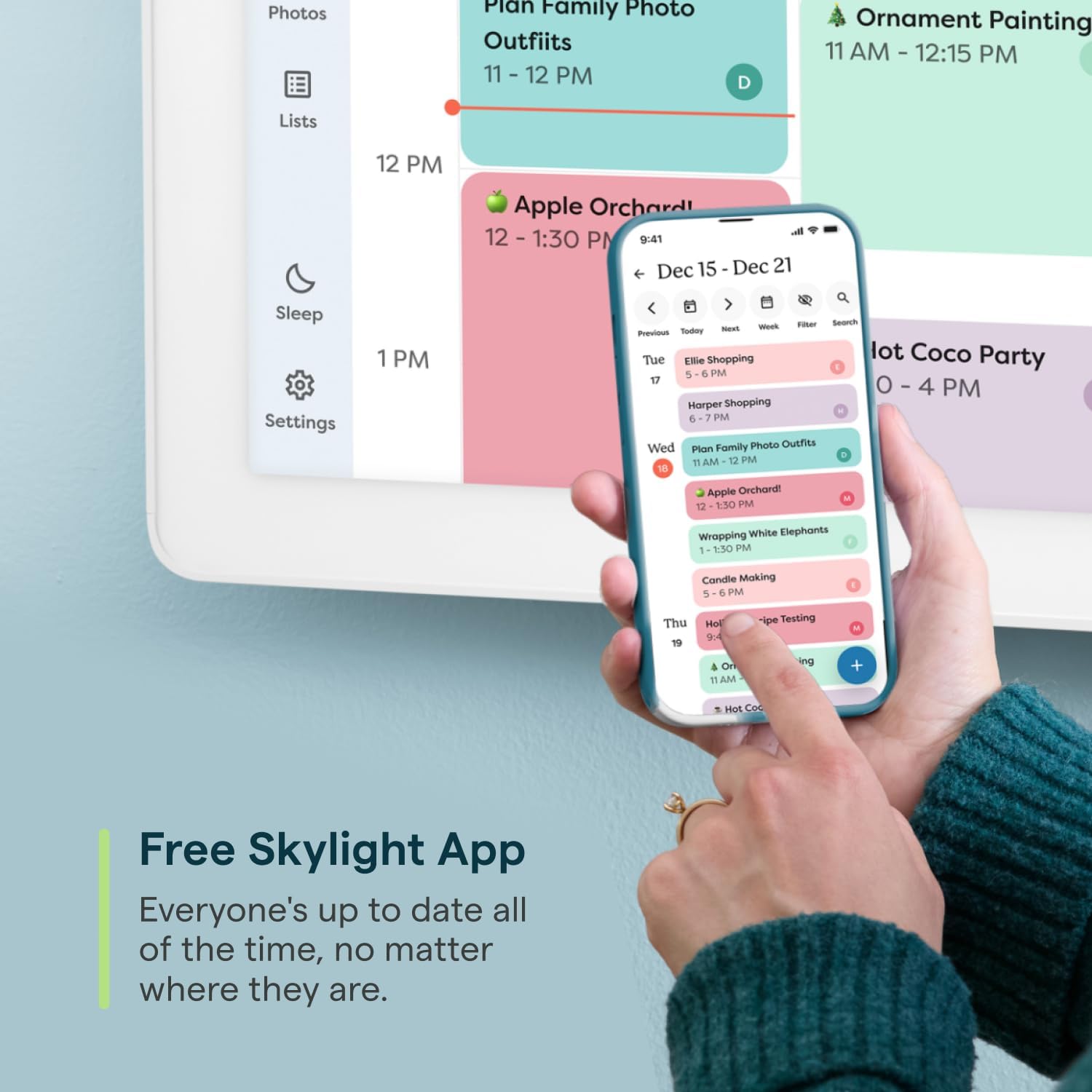 Skylight Calendar Max: 27-Inch Smart Digital Calendar & Chore Chart, Family Organizer with Interactive Touchscreen Display – Wall Mountable in Portrait or Landscape, Classic White Frame (Bilingual English/French Edition) - 5