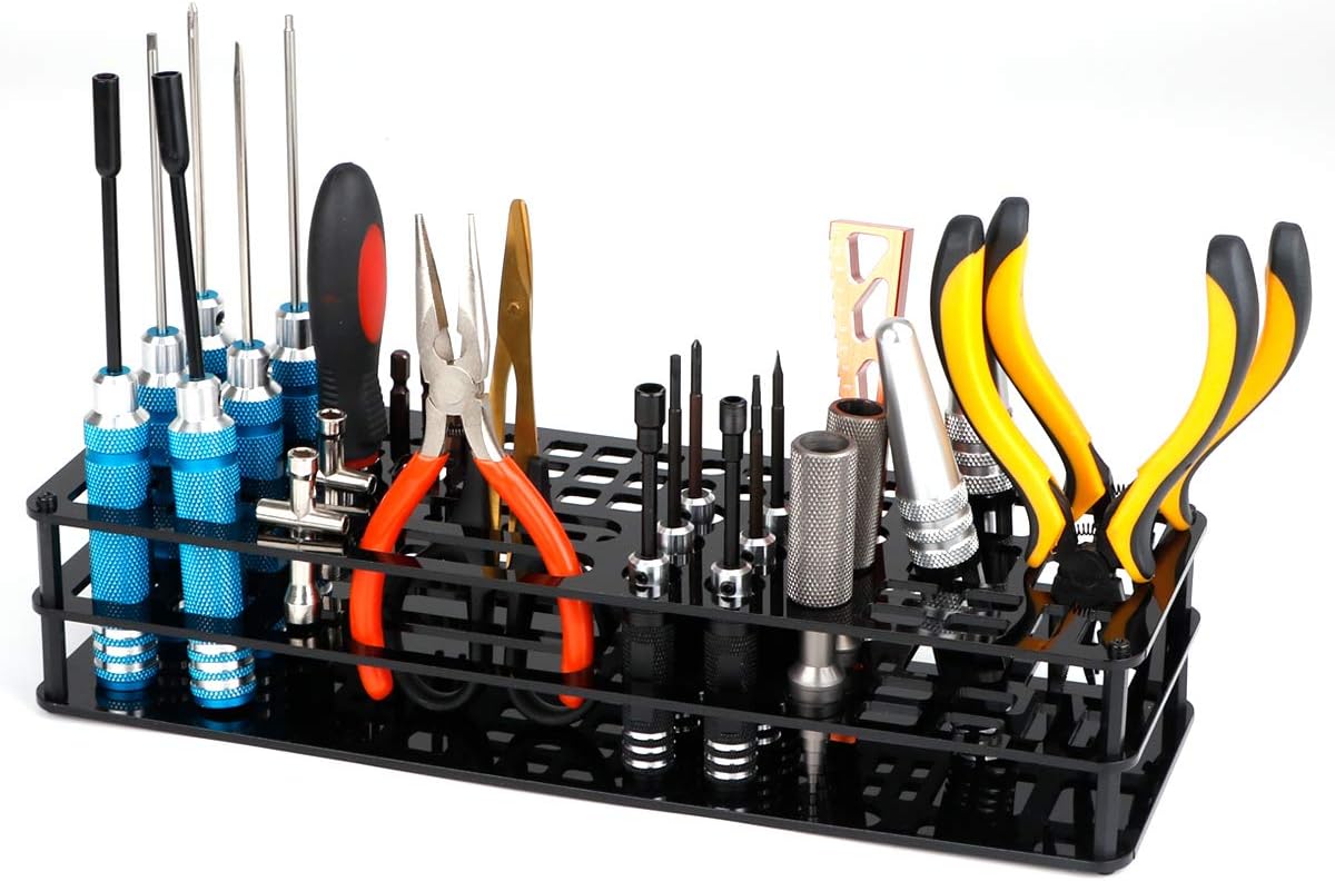FPVERA Screwdriver Storage Rack Screwdriver Organizers for Hex Cross Screw Driver RC Tools Kit Organizers 63 Hole