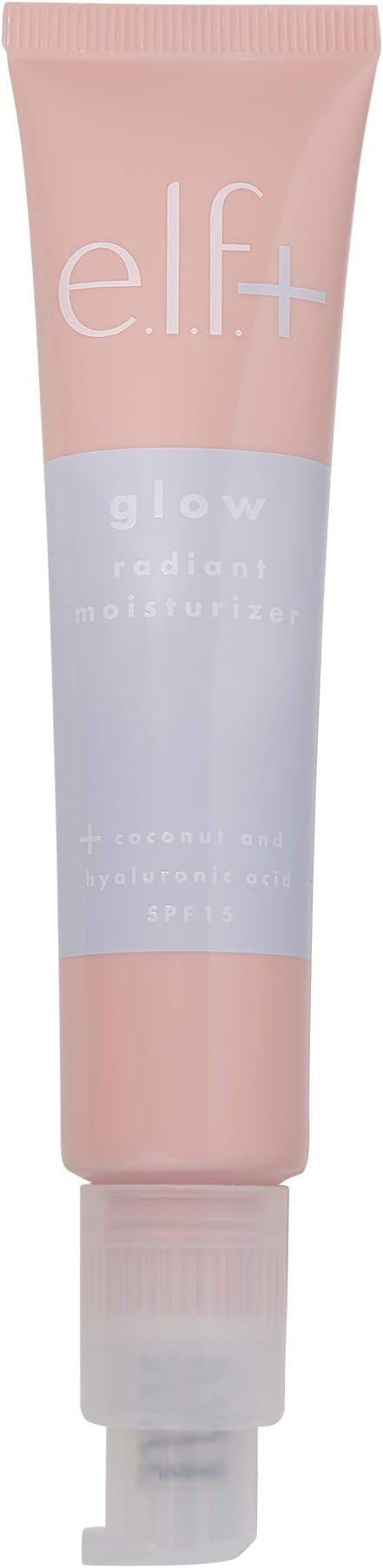e.l.f. Glow Radiant Moisturizer SPF 15, Hydrating Moisturizer With SPF, Instant Glow, Infused With Hyaluronic Acid, Vegan & Cruelty-Free, 1.2 Fl Oz