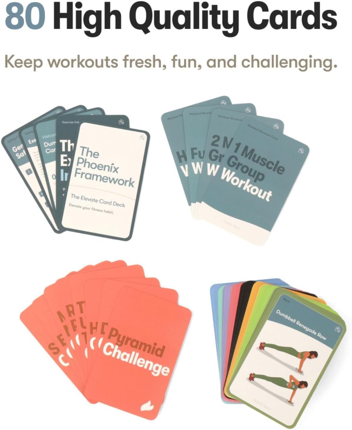 Dumbbell Transformation Journal & Elevate Exercise Cards Home Workout