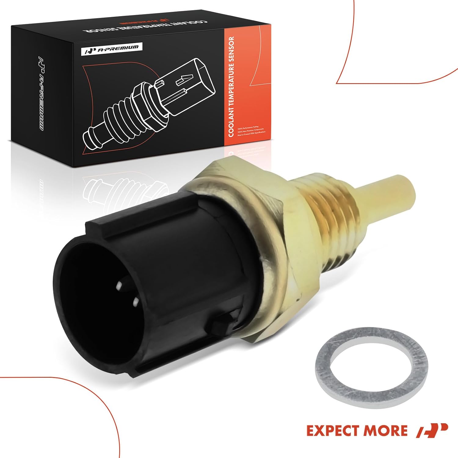 A-Premium Engine Coolant Temperature Sensor Compatible with Acura CL 1997-2003 Integra MDX NSX RL TL & Honda Accord 1988-2002 Civic del Sol CR-V CRX Insight Odyssey Pilot Prelude & Isuzu Oasis