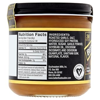 Better Than Bouillon Premium Roasted Garlic Base, Made with Seasoned Roasted Garlic, 38 Servings Per Jar, 8 Ounce (Pack of 4)