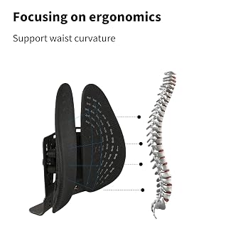 Lumbar Support Pillow for Chairs - Ergonomic Back Cushion for Office, Car & Gaming with Adjustable Straps for Lower Back Pain Relief & Better Posture