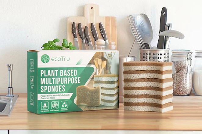 Amazon.com: 6 Pack Natural Kitchen Sponges, Compostable White