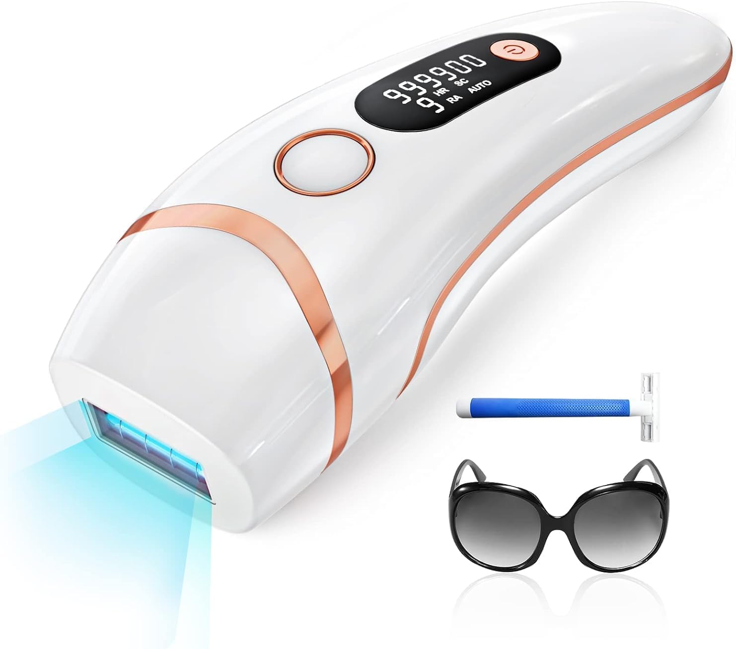 Haarlosy IPL Gerät Haarentfernung Laser 999,900 Lichtimpulse 3 Funktionen HR/SC/RA 9 Energiestufen Körper Gesicht Bikinibereich