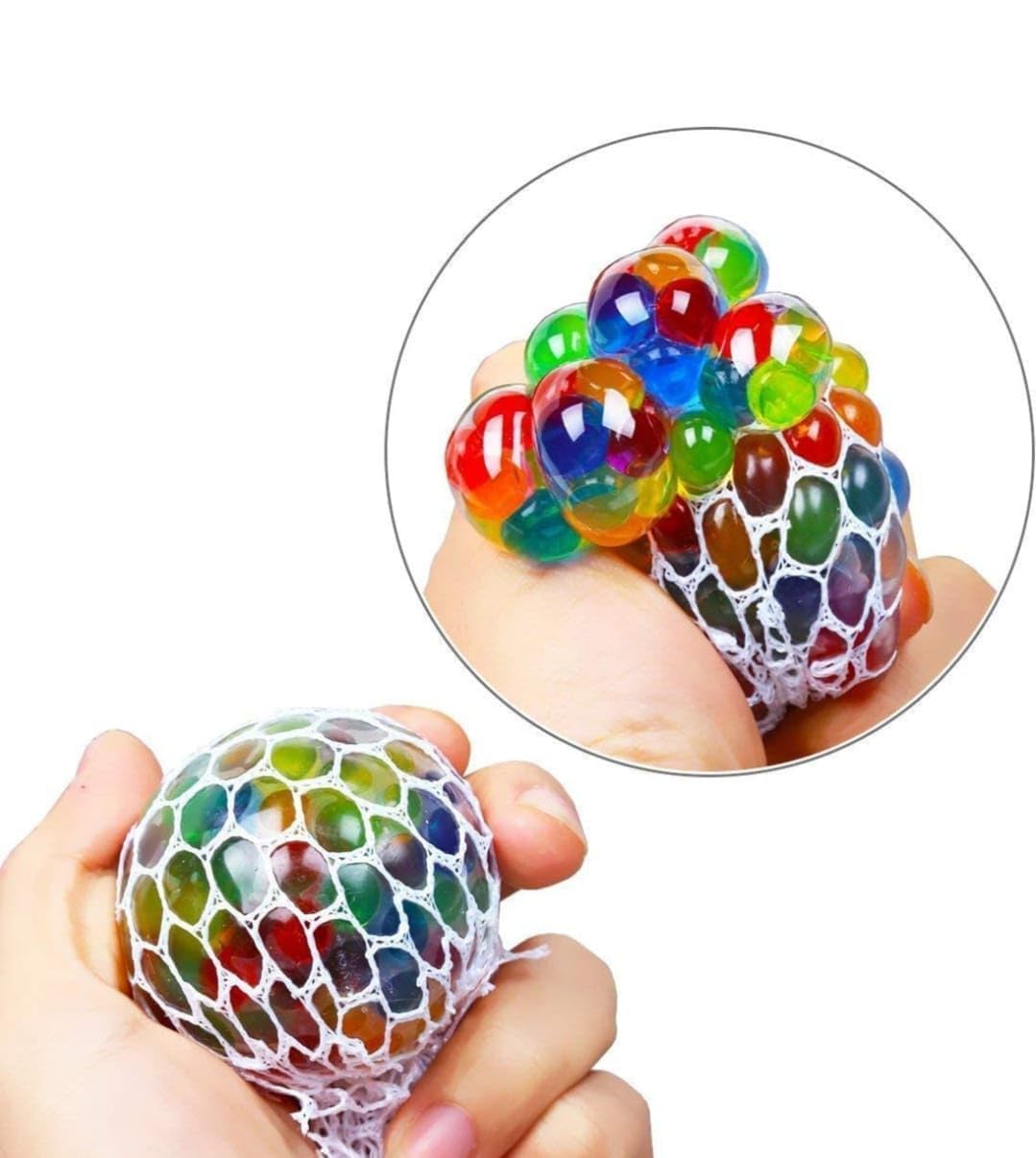 AGC Fidget Toys Stretchy String Sensory Toys for Kids Stress Relief Animals Squeeze Press Toy for Hand Exercise and Relaxation Squishy Toy for Kids Pack of 1 (Mesh Ball)