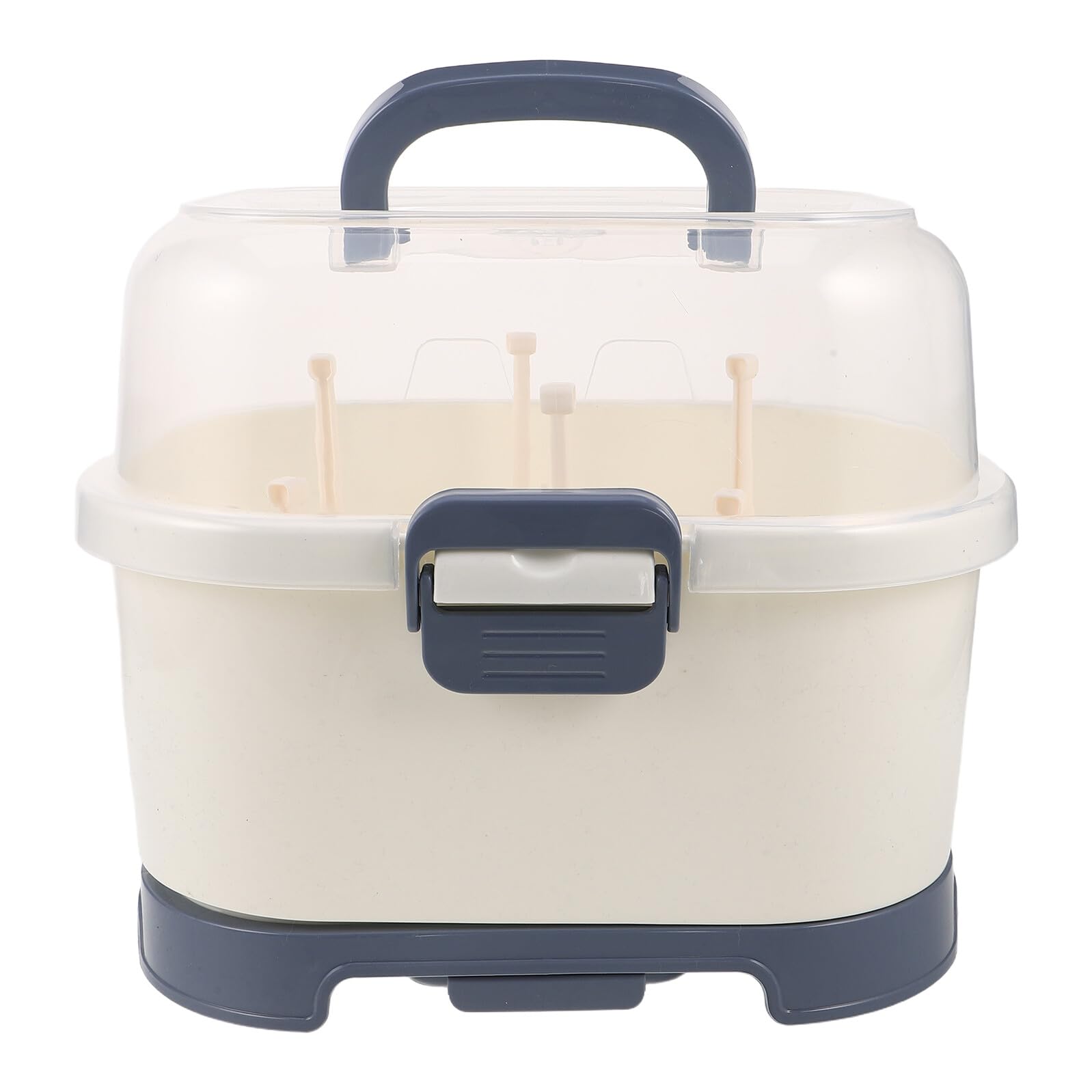 ERINGOGO Caja de Almacenamiento para Biberones de Grande Estante de Secado con Tapa para Proteger Polvo Organizador Portátil para Suministros de Lactancia Hogar Cocina Gabinete Encimera
