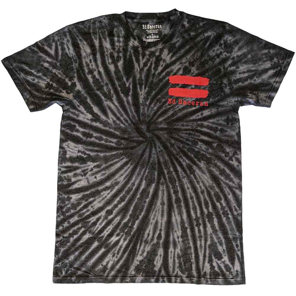 Ed Sheeran T Shirt Red Equals Butterfly Official Unisex Dye Wash Black M