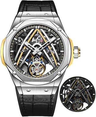 HEMUDU Genuine Flying Tourbillon Movement Mechanical Watch Skeleton Automatic Wind Luxury Wristwatches