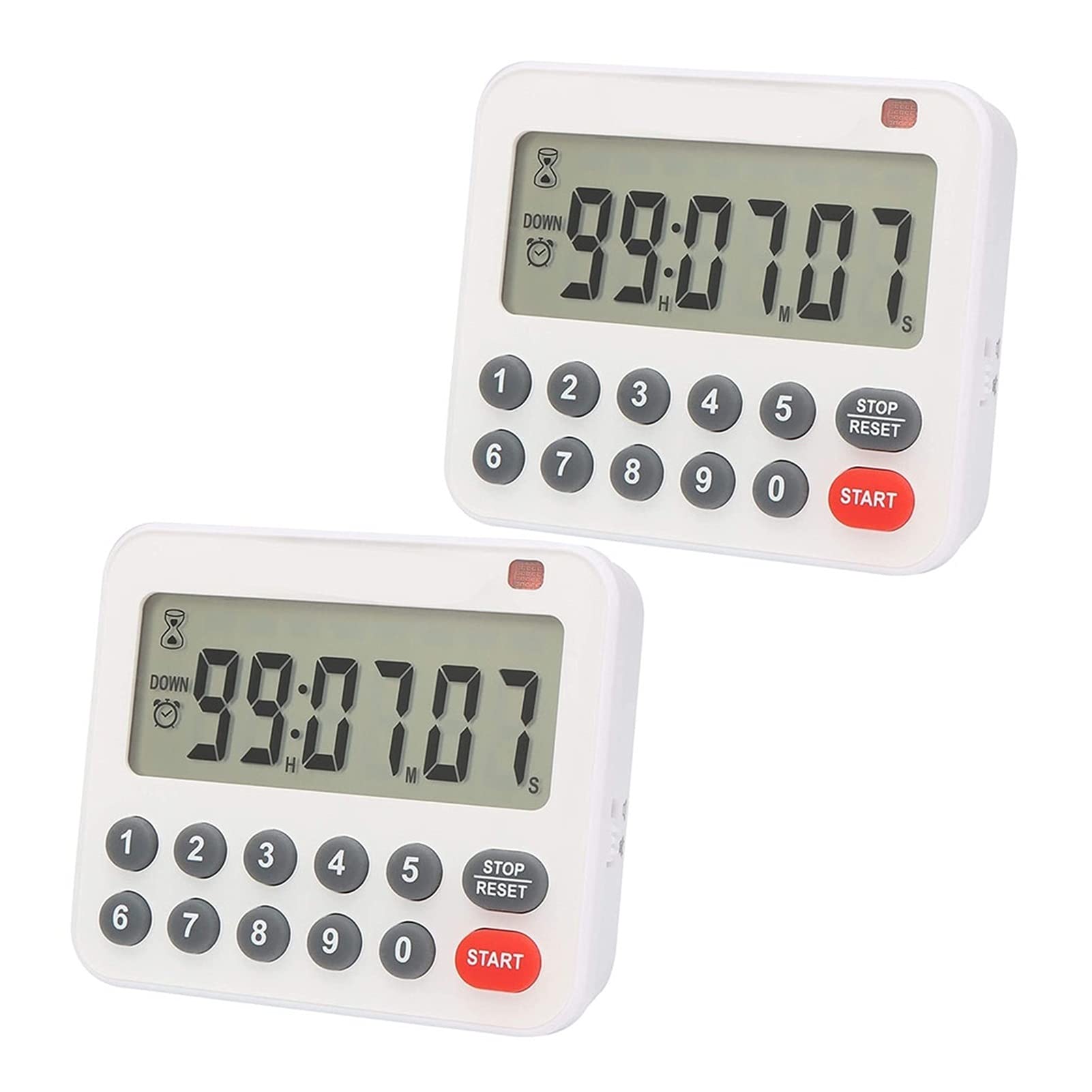 Cages 2pc Digital Kitchen Timer Magnetic Egg Stopwatch Timer Visual Countdown Timer with Loud Alarm for Cooking Game Baking Exercise