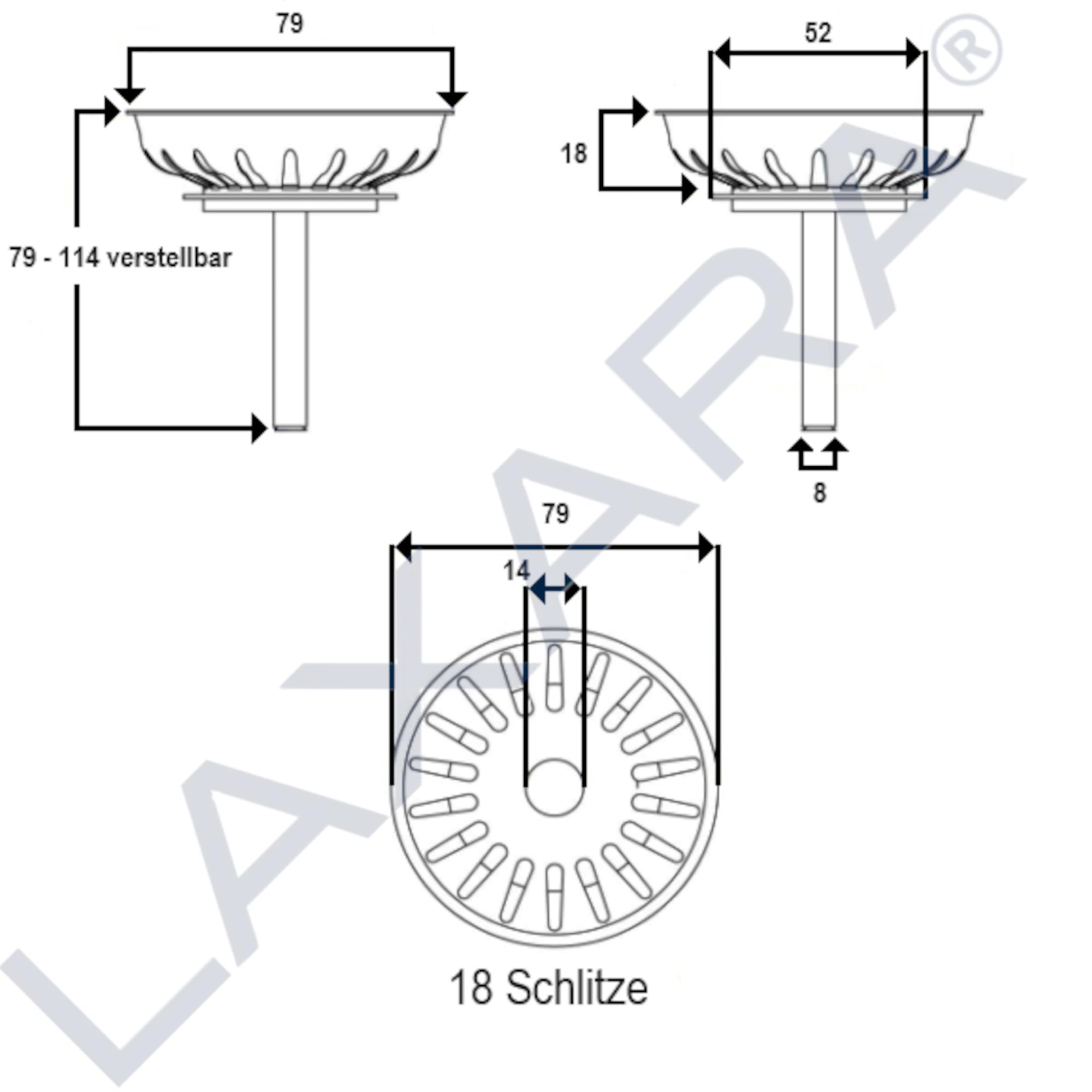 Blanco Siebkörbchen 3,5" für Exzenter universal (18 Schlitze) ab BJ 2011 Spüle 119146 - Venilkorb, Siebkorb, Stöpsel, Spülenstöpsel, Spülenverschluss