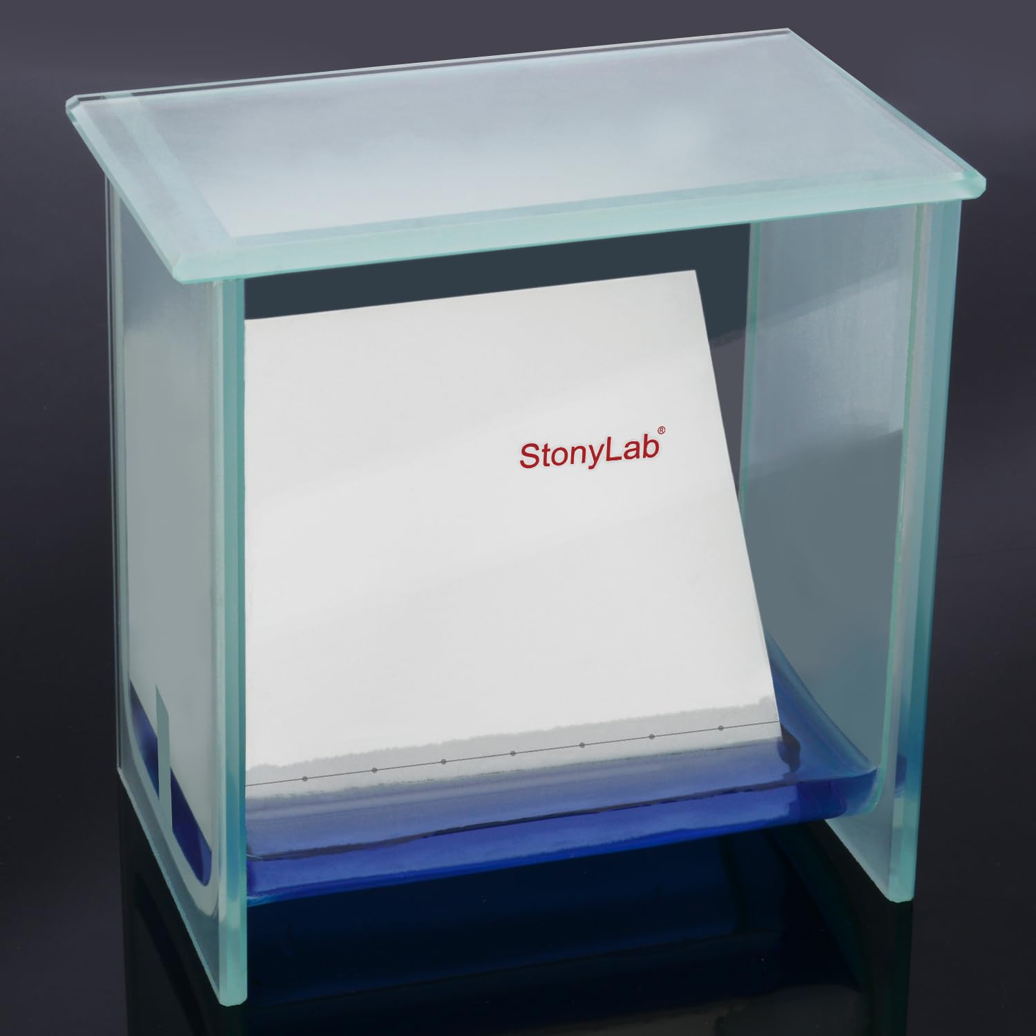 stonylab Glas Quadrat TLC Entwicklungstank, Schwerlast Borosilikat Chromatographie TLC Entwicklungskammer mit Deckel für Mehrfachplattenentwicklung, 100 x 100 mm