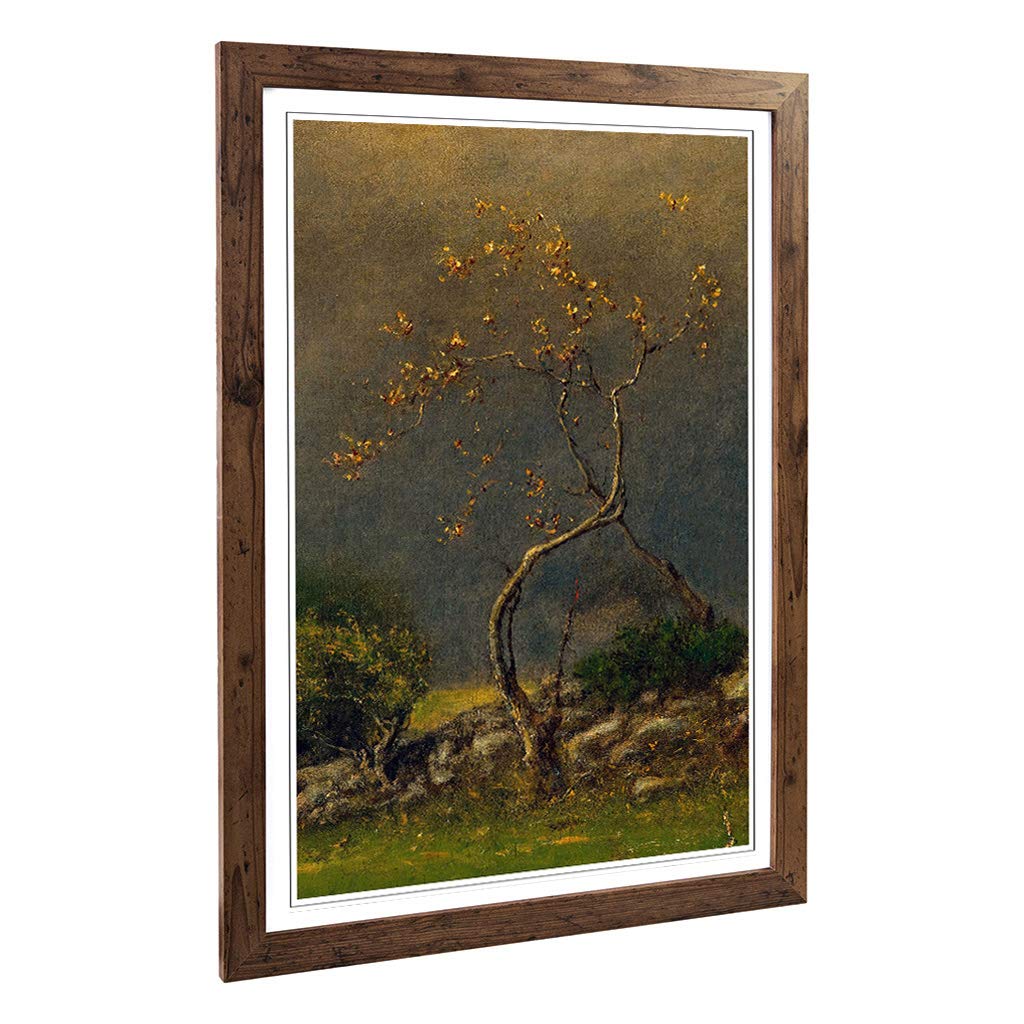 Big Box Art Framed Print of George Innes Tree Design | Wall Art Picture | Home Decor for Kitchen, Living, Dining Room, Lounge, Bedroom, Hallway, Office, Walnut, A2 / 24.5x18 Inch / 62x45cm