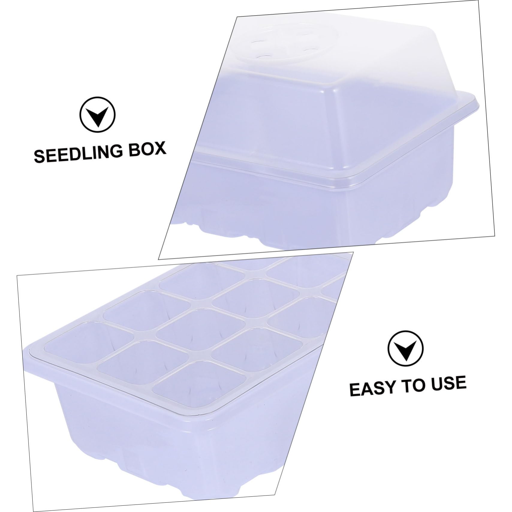 ibasenice 4 Ensembles Boîte à Semis Propagateurs Graine De Démarrage Germées De Haricot Mungo Bacs De Jardin pour Plantes Plateaux De Germination Propagation Blanche Plastique