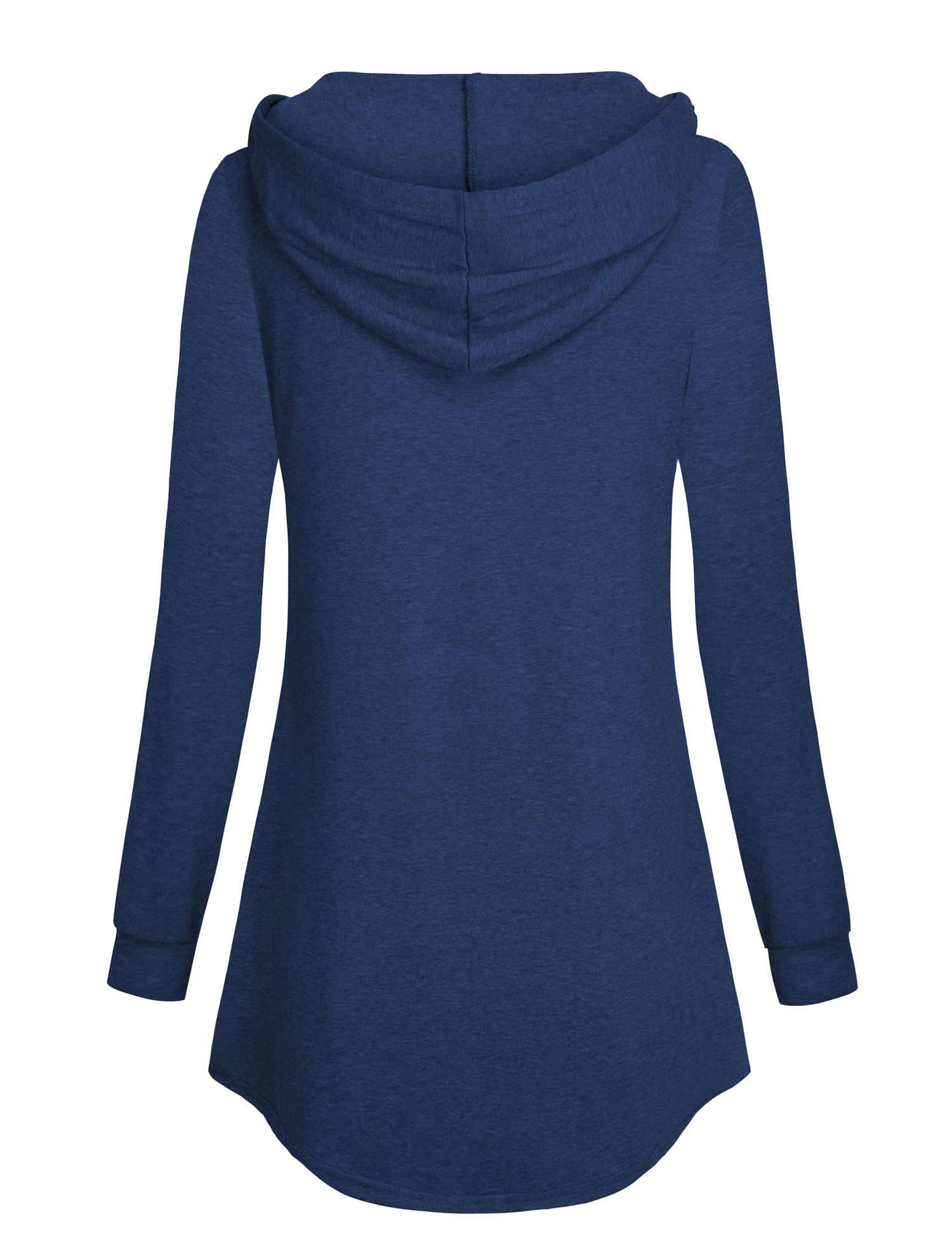 Lotusmile Damska tunika z krótkim rękawem, dekolt w serek, plisowana bluzka, Ture Navy, XL