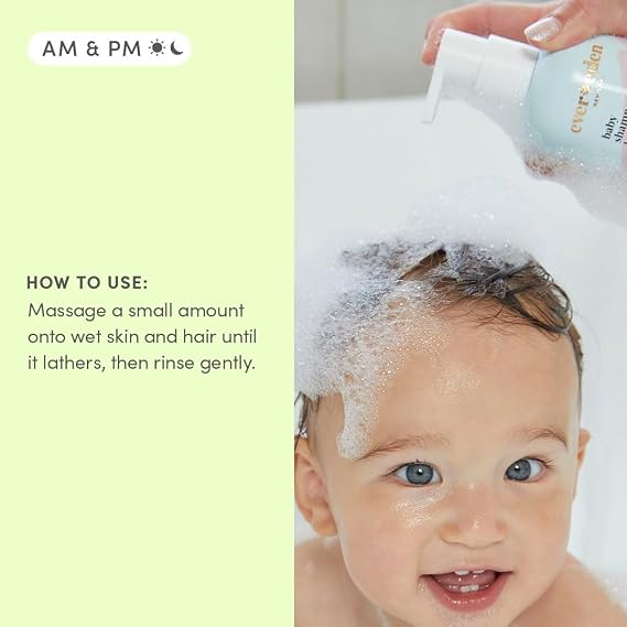 Evereden Baby Shampoo & Body Wash 2-in-1, Fragrance-Free, Vegan, 8.5 fl oz | Gentle Cleanser for Delicate Baby Skin, Dermatologist-Tested, Clean & Vegan, National Eczema Association Accepted, 8.5 fl oz