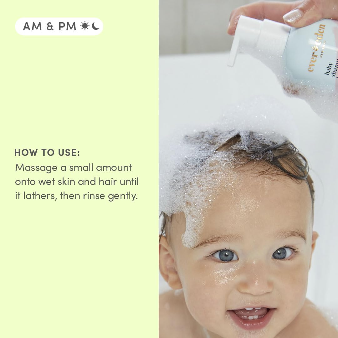 Evereden Baby Shampoo & Body Wash 2-in-1, 8.5 fl oz | Gentle, Non-Toxic, Fragrance-Free, Hydrating Formula for Sensitive Skin