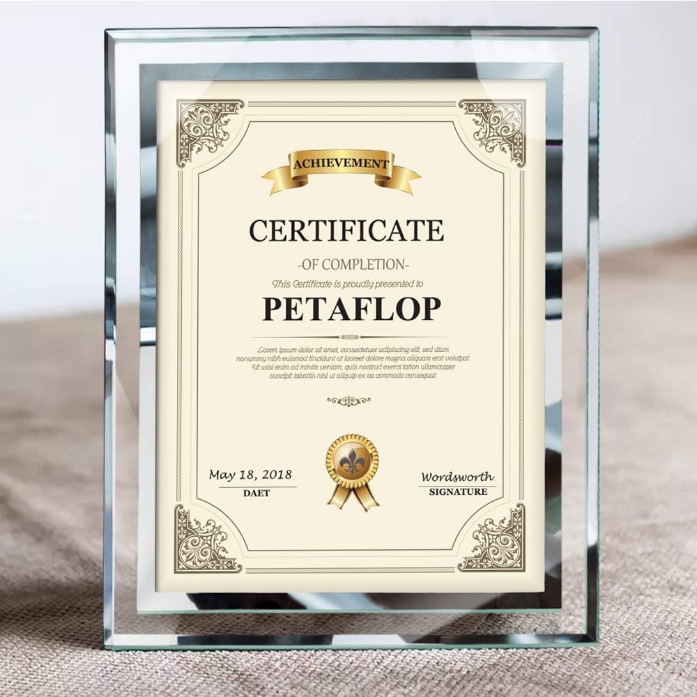 PETAFLOP 2 PCS 8.5x11 Certificate Frames and 2 PCS 5x7 Picture Frame Set