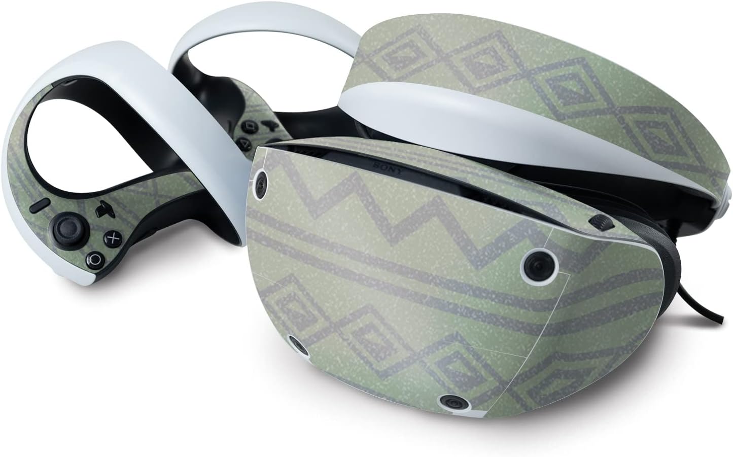 MightySkins Glossy Glitter Skin Compatible with Sony Playstation VR2 - Green Western | Protective, Durable High-Gloss Glitter Finish | Easy to Apply & Change Styles | Made in The USA