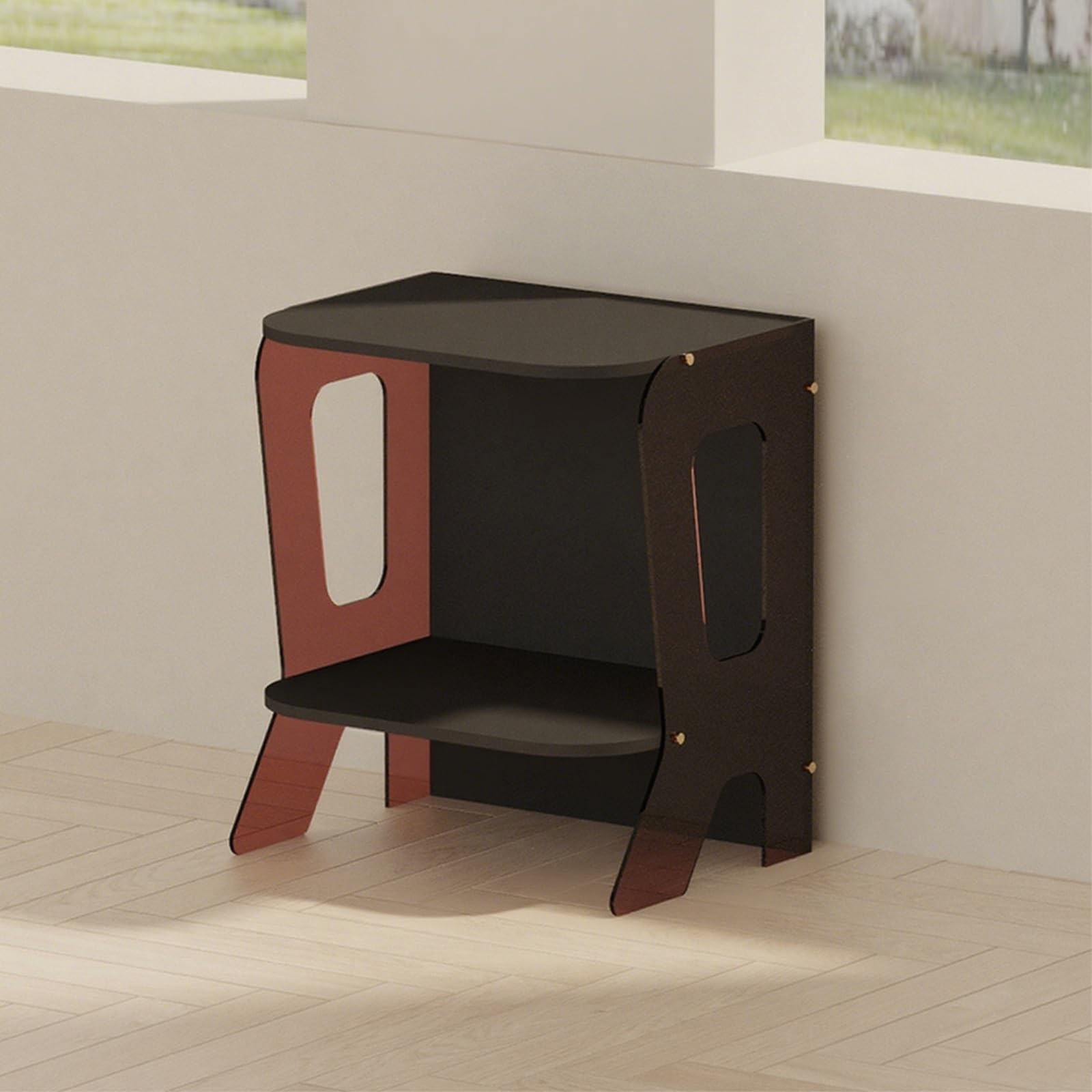Mobile Stereo AV Component Media Stand e Torre Porta DVD, Mobile Stereo Hi Fi Rack in Acrilico, Supporto per Dischi in Vinile, per Camera(Red)