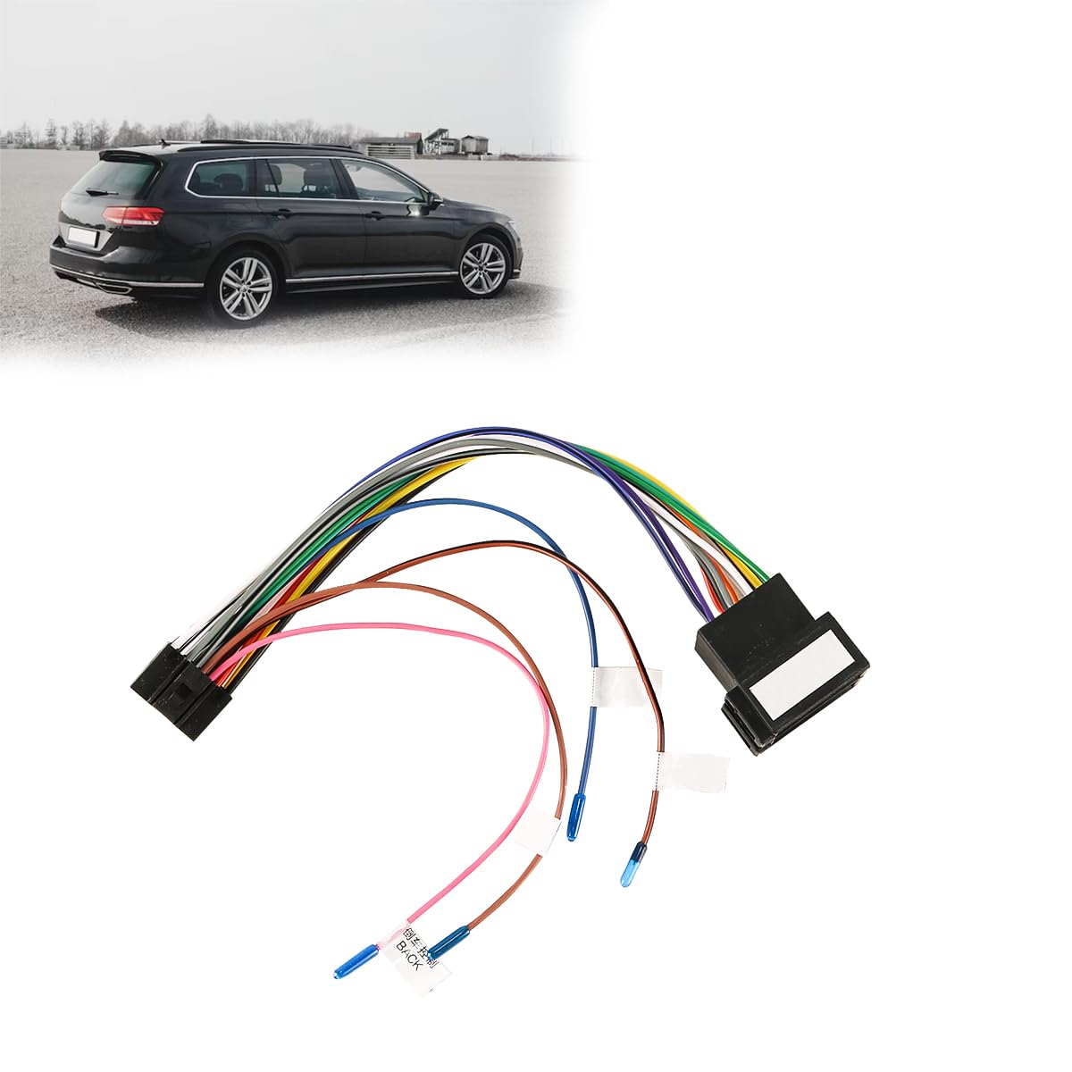 Uniwersalny 16-stykowy adapter wiązki przewodów ISO do radia samochodowego, wtyczka adaptera wiązki przewodów do instalacji radia samochodowego