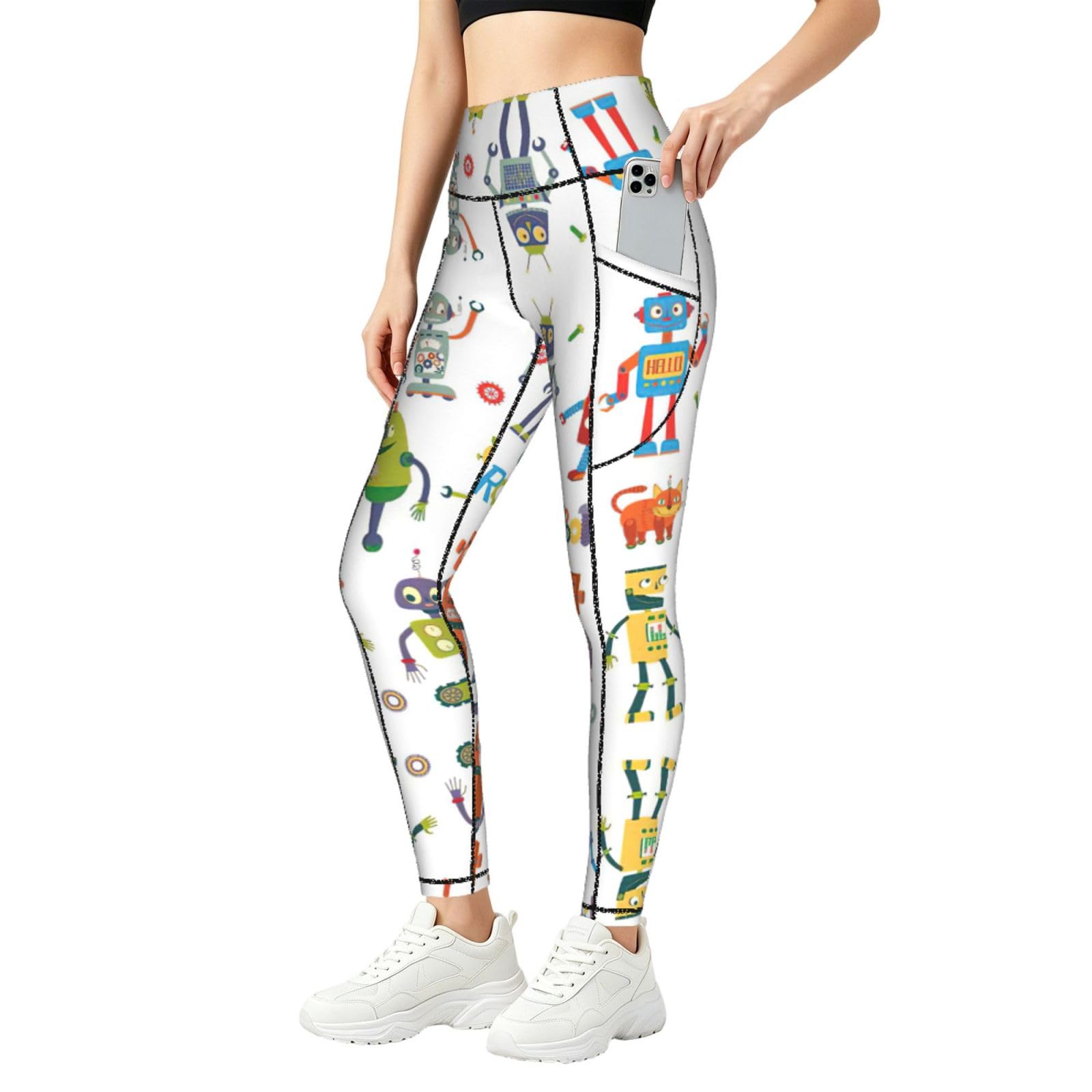 Leggings de robots para mujer perfectos para fitness y tus rutinas diarias de gimnasio 8