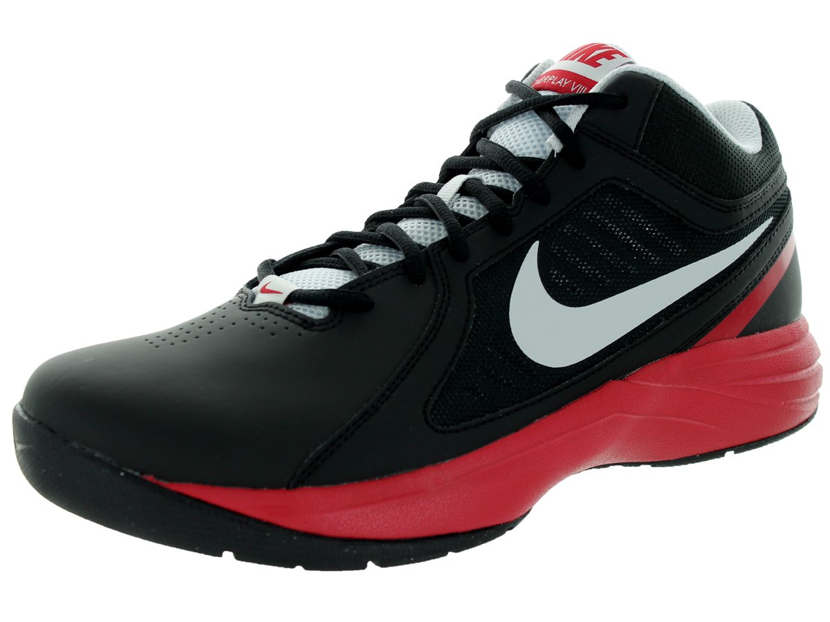 Nike Men's The Overplay VIII Black/Pure Platinum/Gym Red Basketball Shoe 10.5 Men US