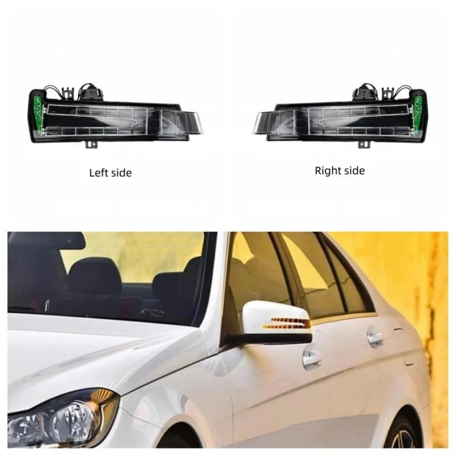 Luce per auto durevole Indicatore Specchietto Retrovisore Auto Per W204 W176 W246 C117 C218 A207 W221 W166 Accessori(Right side 1pcs)