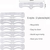 Vista 5 de 12 plantillas reutilizables para cejas, plantilla de cejas con banda elástica para principiantes (6 estilos) transparente