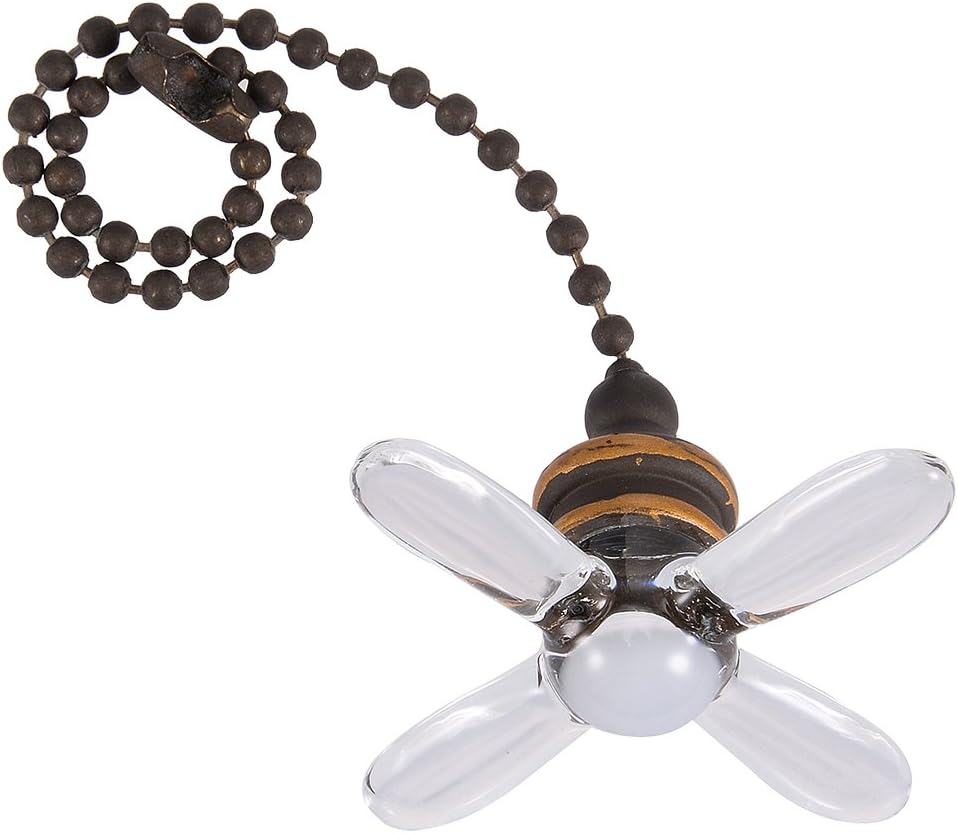 uxcell Glass Clear Fan Bulb Pendant with 6 inch Bronze Pull Chain Extension Lighting Ceiling Fan Decorative 1 Set