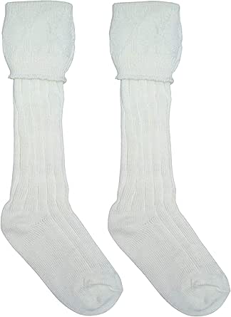 Schottische Weiße Kilt Socken Für Herren - Größen M L XL 2XL